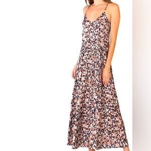 Nicole Miller Brown and Black Spaghetti Strap Sundress